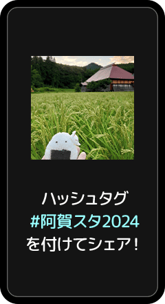 撮影した写真・動画にハッシュタグ「#阿賀スタ2024」を付けて、投稿してください。